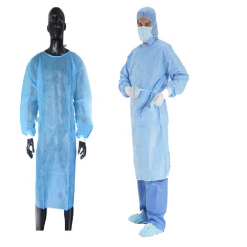 Hospital yellow/blue PE PP Isolation Gown disposable hospital gowns