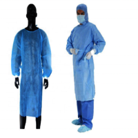 Hospital yellow/blue PE PP Isolation Gown disposable hospital gowns