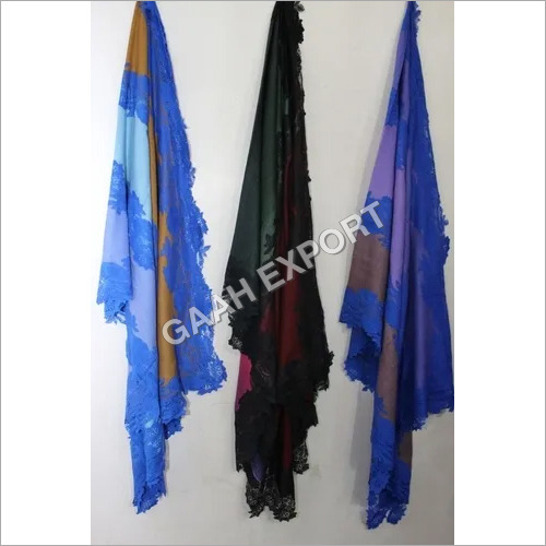 All Color Silk Wool Lace Stole , Size-70X200Cm And 90X210Cm