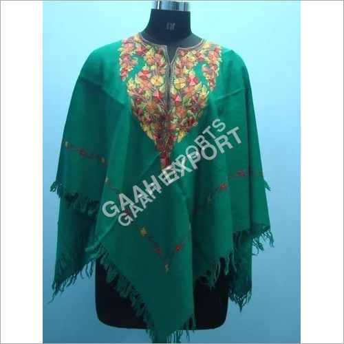 All Color Wool Ary Embroided Poncho  Size- Free