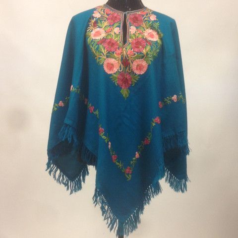 Wool Ary Embroided Poncho