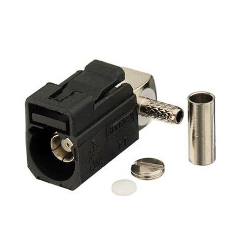 Fakra Connector Female Fakra A Right Angle Black Crimp Solder Connector