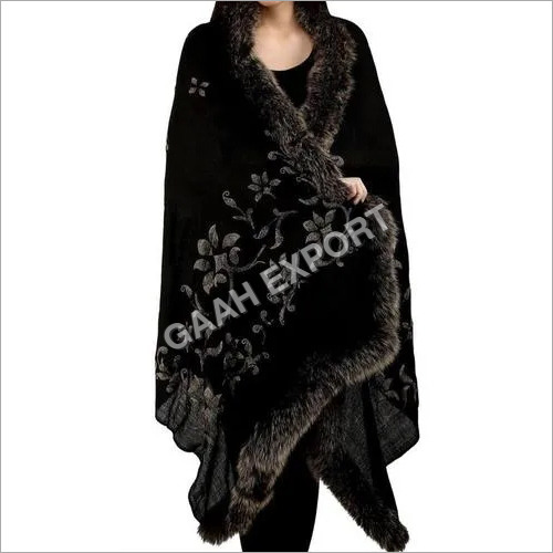 Cashmere 4 SIde Fur shawls with Crystal , SIze-70x200cm