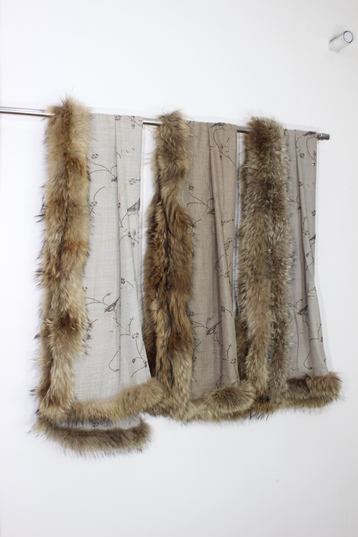 Cashmere Fur shawls with Crystal