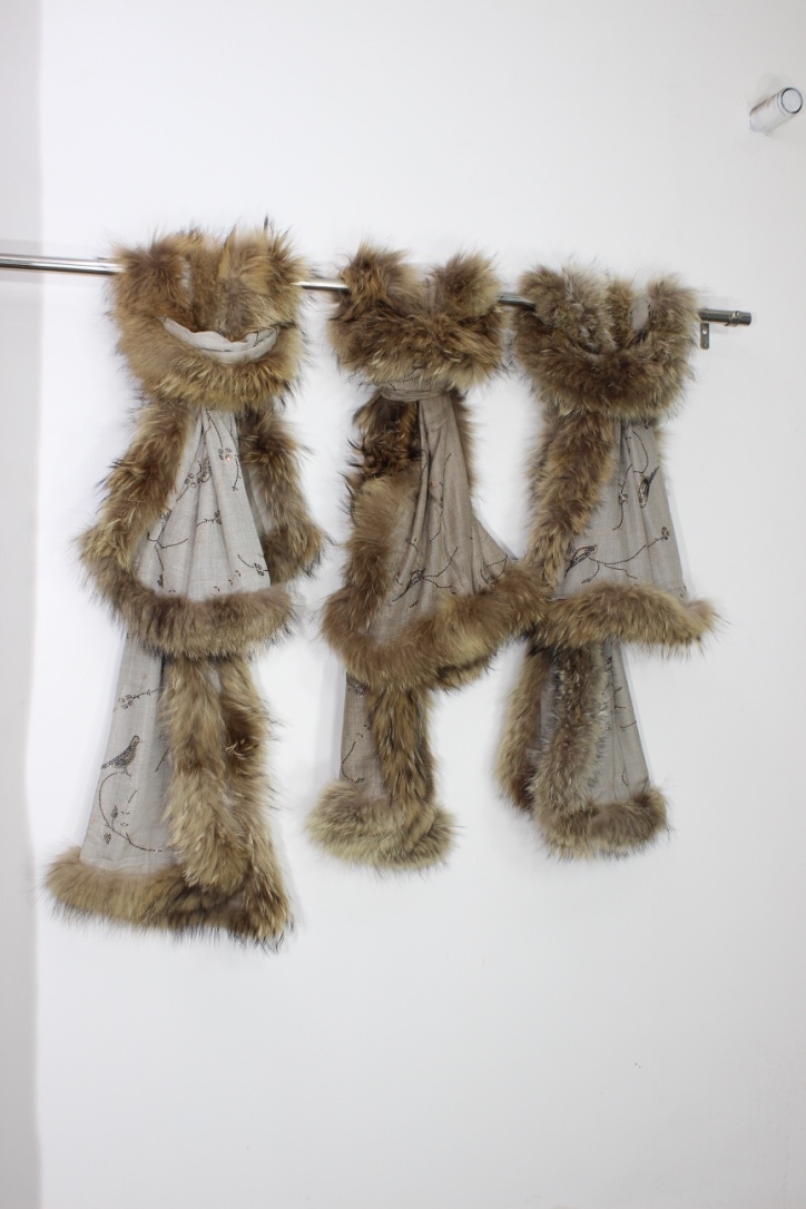 Cashmere Fur shawls with Crystal