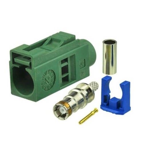 Fakra E Connector Car TV Female Green Crimp Solder Connector