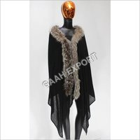 Pashmina and Cashmere One Side fur stole , Size-70x200cm