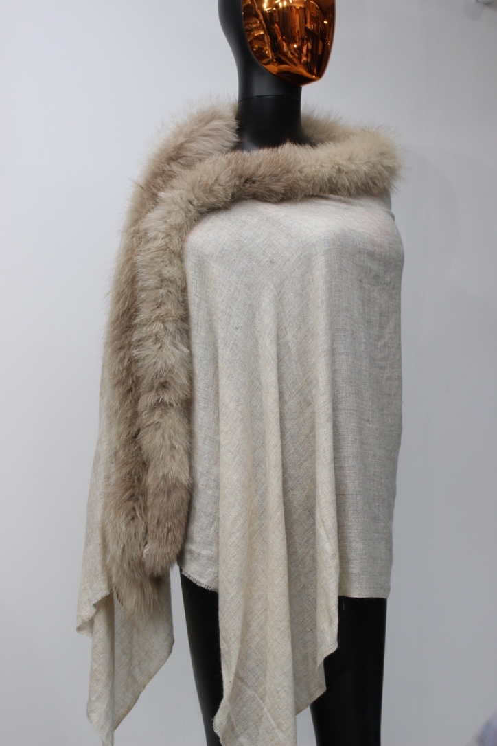 Pashmina and Cashmere One Side fur stole
