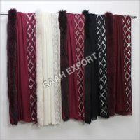 Pashmina One Side fur and One Side  Crystal Stole  Size-70x200cm