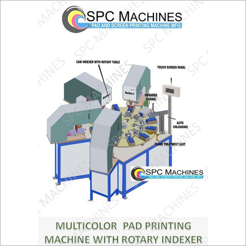 Commercial Multicolor Pad Printing Machine With Rotary Indexer