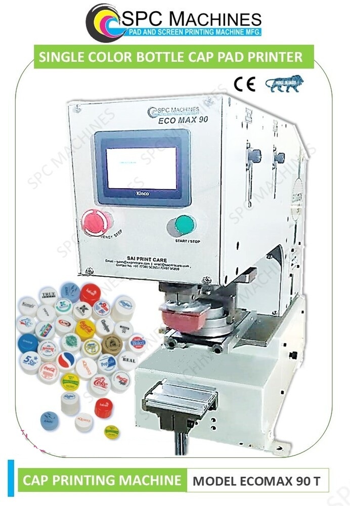 Bottle Cap Printing Machine - Mild Steel, 215mm x 100mm Plate Size, 90mm Ink Cup, 1000-1200 Cycles/hr | Semi-Automatic, Single Color Pad Printing