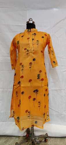 Rayon Modern Style Party Wear Kurti - Color: Yellow