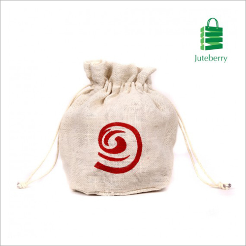 Jute Drawstring Printed Bag