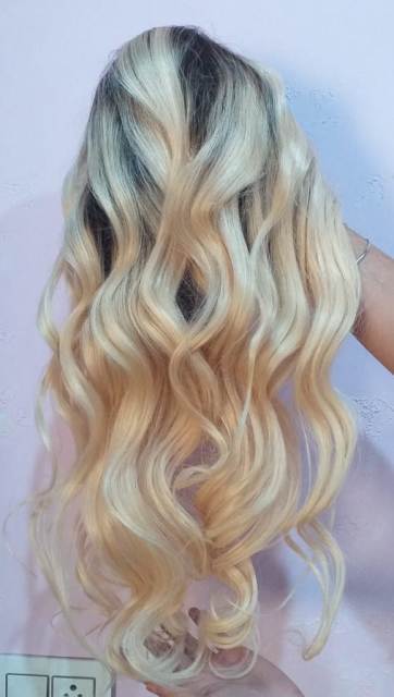 Custom Made Wavy Blonde Front Lace Wig