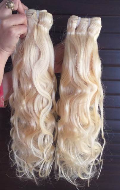 Natural Black And Blonde Human Weft Hair Extension