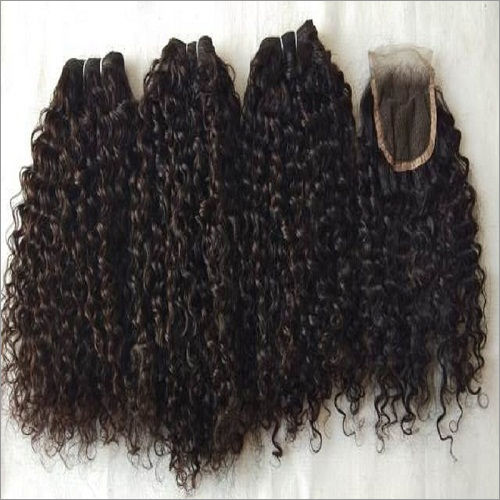 Brazillian Virgin Curly Hair Bundle With Closure