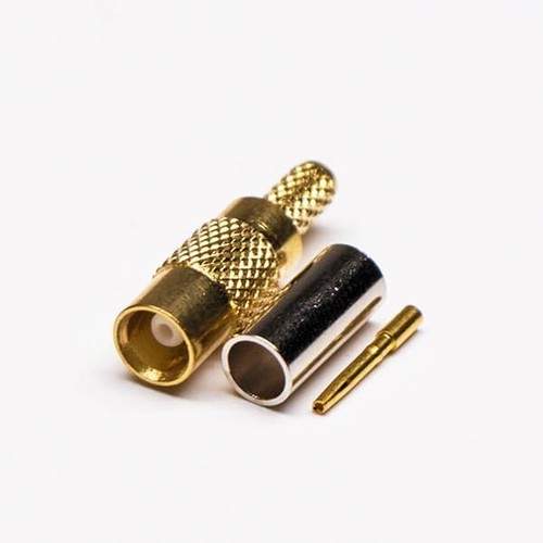 MCX Connector Female Straight Gold Plated Crimp Type