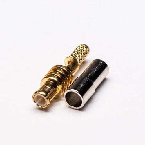 Gold Plated Crimp Straight Window Solder MCX Plug Connector