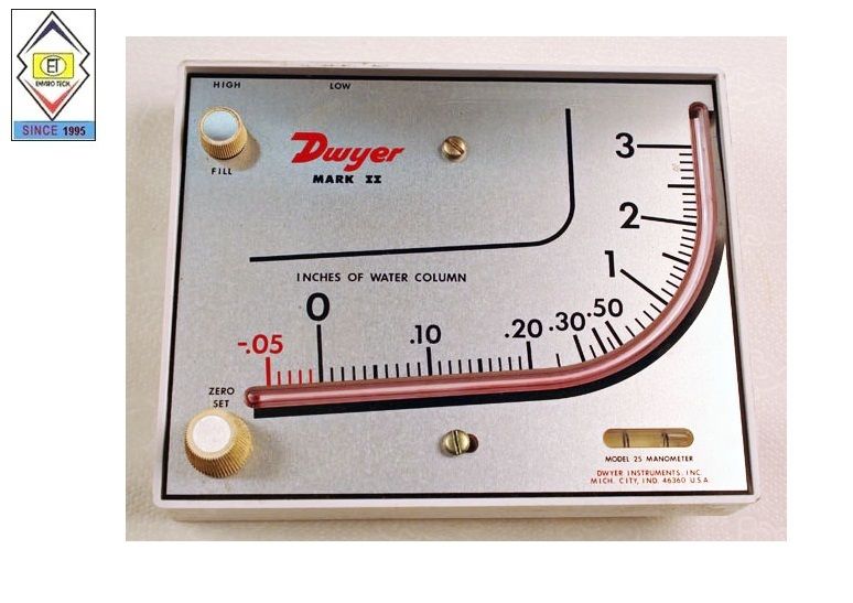 Mark II Model 27 Dwyer Manometer Range 0-7000 FPM