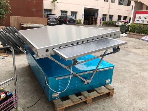Solar Food Dryer - Aluminum, 2100x1300x700 mm, Blue | 10-20 kg Capacity, Solar Air Collector Technology, Efficient Horizontal Airflow, 1hp Power, Ideal for Family Use