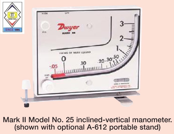 Mark II Model 40-25MM Dwyer Manometer Range 0-26 MM W.C