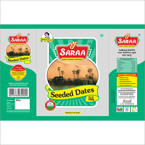 Sara Seeded 500g Dates Pouch By AS PACKAGING INDUSTRIES