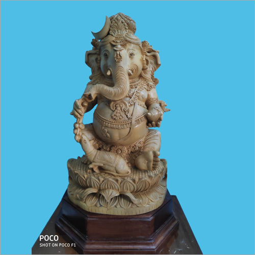 Wooden Lord Ganesh Statue