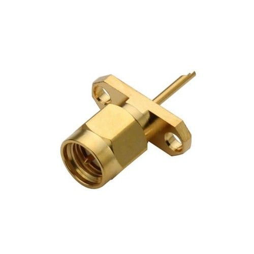 SMA 2-Hole Flange Straight Plug For Panel Mount