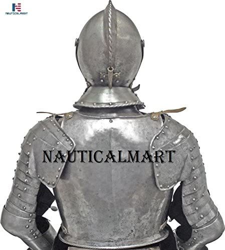 NauticalMart Italian Full Suit of Armor Medieval Knight Closed Helmet Costume
