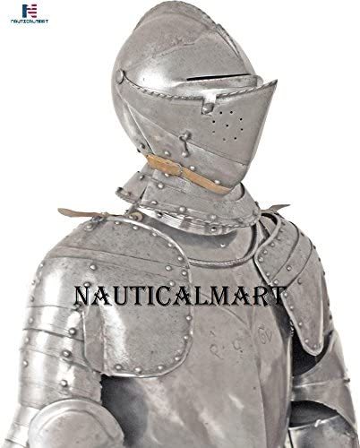 NauticalMart Italian Full Suit of Armor Medieval Knight Closed Helmet Costume
