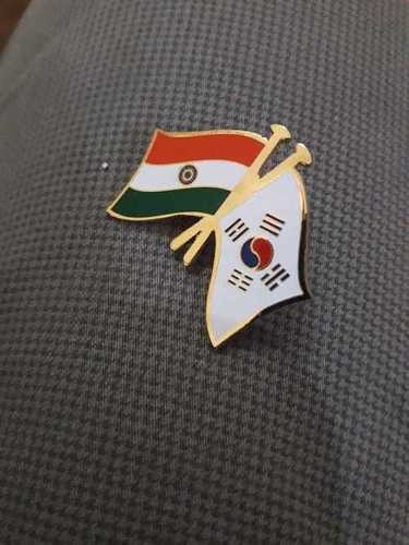 Cross Flag Enamel Printed Lapel Pin