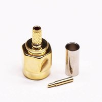 SMA Straight Cable Plug Crimp Type For Cable Gold Plating
