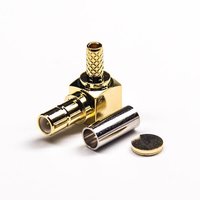 Female SMB Connector For Coaxial Cable Gold Plating