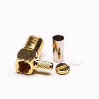 SMB Right Angle Connector Male Crimp Type For Cable