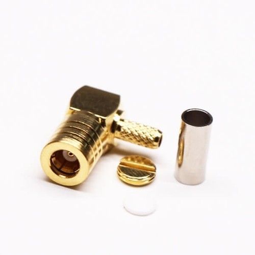 SMB Right Angle Connector Male Crimp Type For Cable