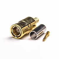 SMB Male Straight Connector Crimp Type For Coaxial Gold Plating