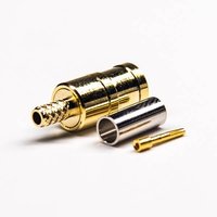 SMB Male Straight Connector Crimp Type For Coaxial Gold Plating