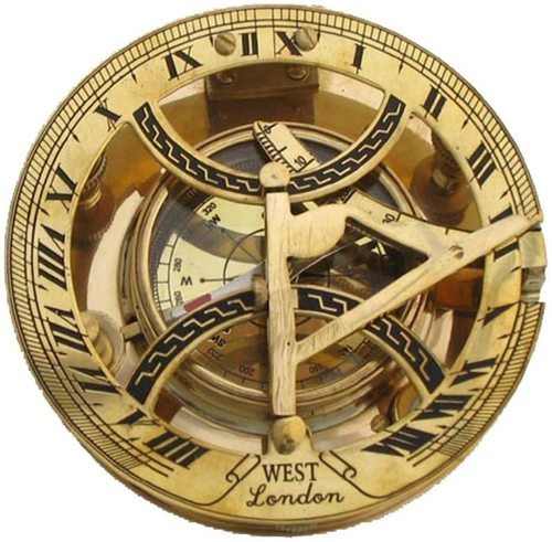 Nautical Nauticalmart 4.5" Brass Sun Dial Compass: Sundial Clocks