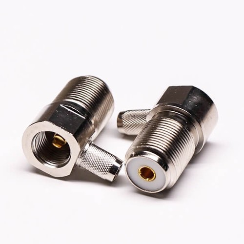 UHF Jack Front Bulkhead Connector R/A Crimp Type For Cable