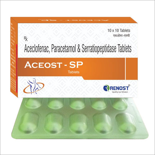 Aceclofenac Paracetamol And Serratiopeptidase Tablets General Medicines