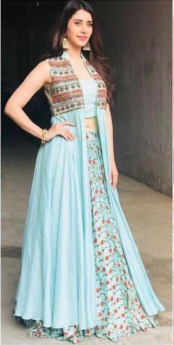 Rayon Crop Top With Skirt