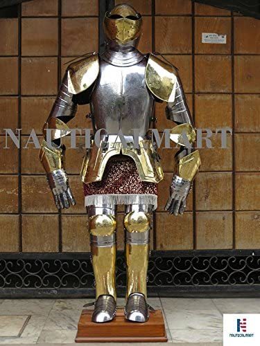 NauticalMart Gothic Medieval Knight Steel Greaves Leg Armor Renaissance Costume 