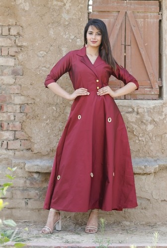 Stylish Silk Coat  Style Kurti