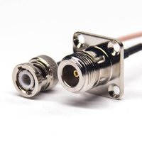 BNC Connector For Coaxial Cable Straight Male To 4 Hole Flange Female RG178 Cable