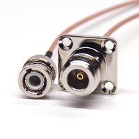 BNC Connector For Coaxial Cable Straight Male To 4 Hole Flange Female RG178 Cable