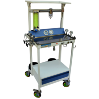 Anaesthesia Classic - Steel, 980x800x450mm, Grey And Blue | Semi-automatic, Audio-visual Alarm, Dual Gas Flowmeters, Integrated Storage Tray