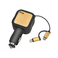 pTron Dynamite 4.8A 2-USB Port Car Charger with 2 in 1 Cable