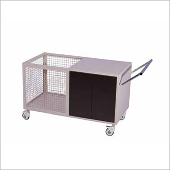 Epoxy Powder Coated Hospital Linen Trolley