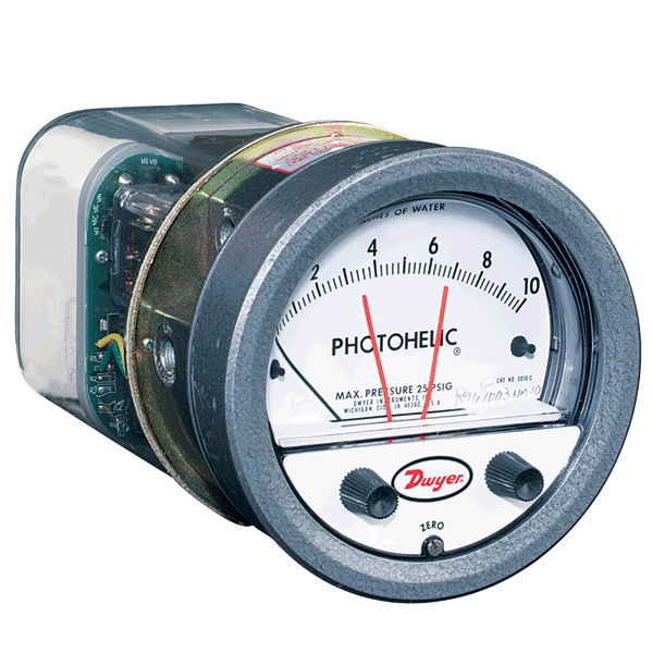 Series A3000 Photohelic Pressure Switch Gage