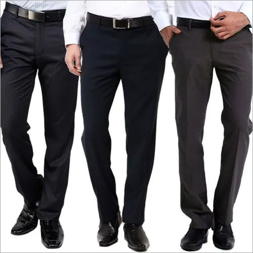 fcityin  Brand Bucket Dark Grey Black Combo Slim Fit Formal Trouser For  Men 